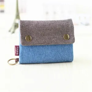 Realaiot Women Cotton Fabric Short Wallet for Female Large Capacity Coin Purse Card Holder Ladies Multifunction Men Purse Carteira