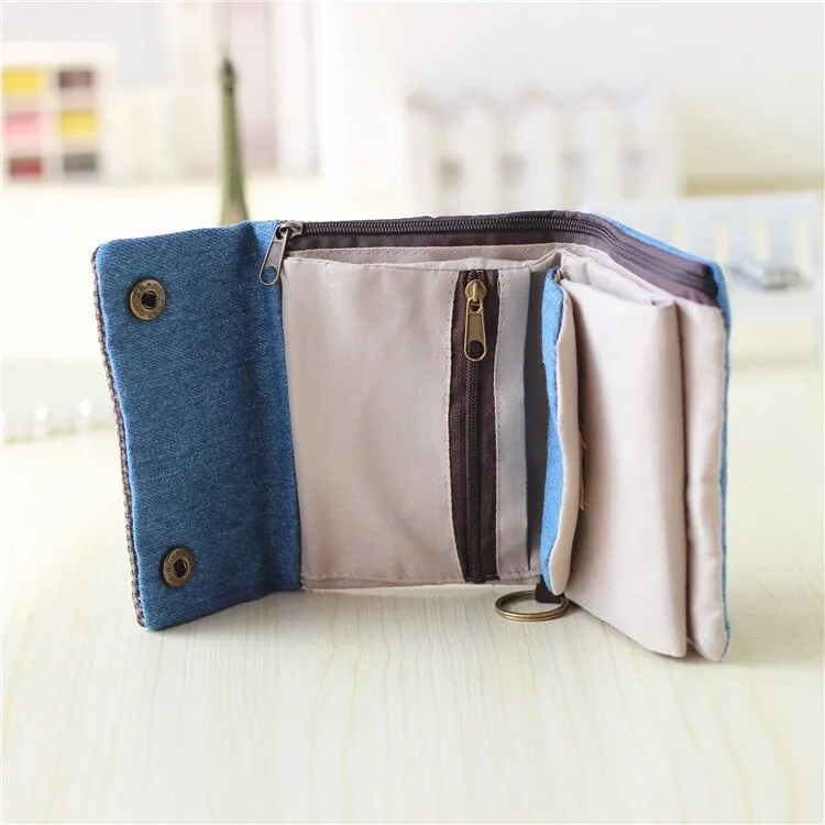 Realaiot Women Cotton Fabric Short Wallet for Female Large Capacity Coin Purse Card Holder Ladies Multifunction Men Purse Carteira