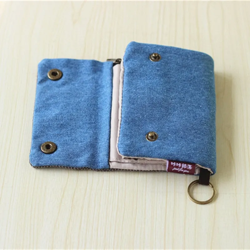 Realaiot Women Cotton Fabric Short Wallet for Female Large Capacity Coin Purse Card Holder Ladies Multifunction Men Purse Carteira