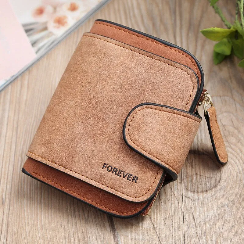 Realaiot Women's Multi-Function Short Wallets PU Leather Matte High-Capacity Casual Coin Purse Zipper Pocket Hasp Card Holder Clutch