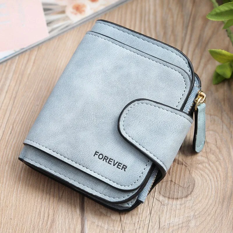 Realaiot Women's Multi-Function Short Wallets PU Leather Matte High-Capacity Casual Coin Purse Zipper Pocket Hasp Card Holder Clutch