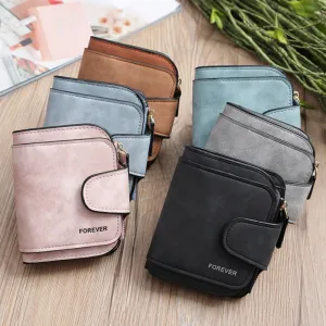 Realaiot Women's Multi-Function Short Wallets PU Leather Matte High-Capacity Casual Coin Purse Zipper Pocket Hasp Card Holder Clutch