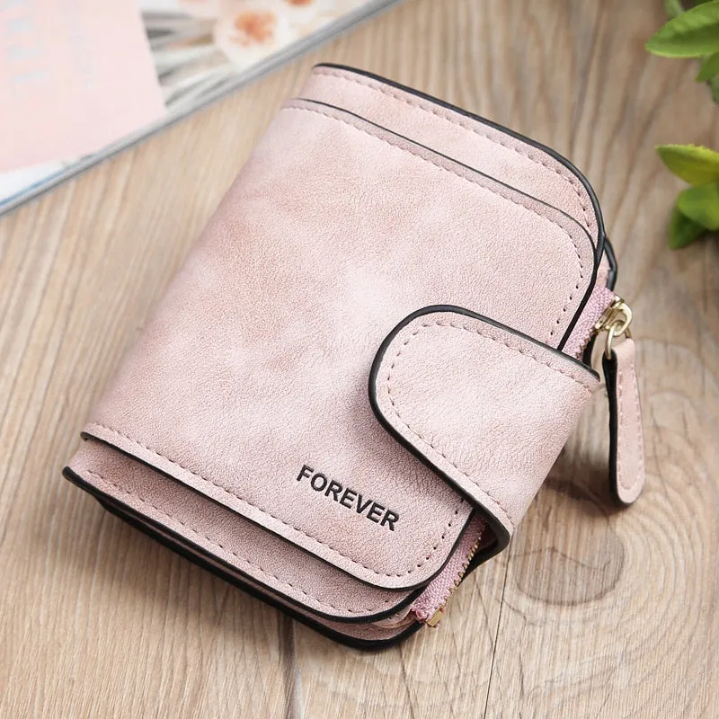 Realaiot Women's Multi-Function Short Wallets PU Leather Matte High-Capacity Casual Coin Purse Zipper Pocket Hasp Card Holder Clutch