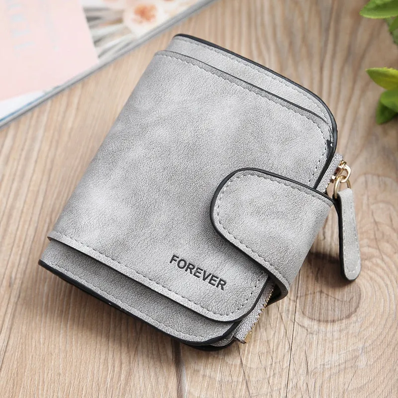 Realaiot Women's Multi-Function Short Wallets PU Leather Matte High-Capacity Casual Coin Purse Zipper Pocket Hasp Card Holder Clutch