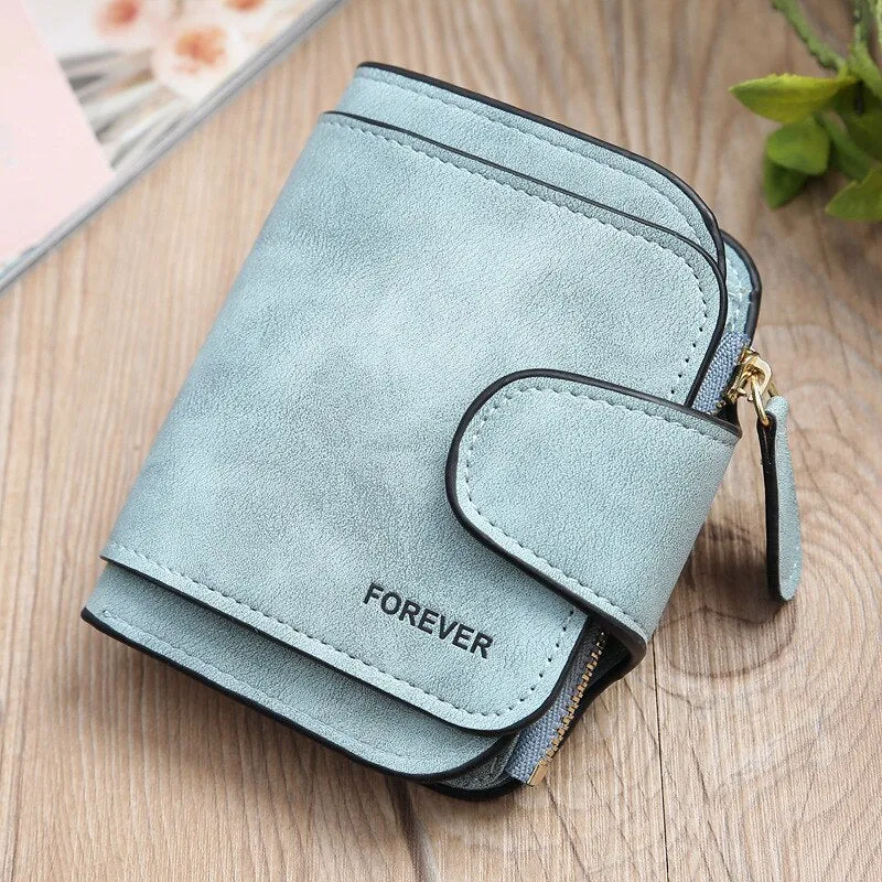Realaiot Women's Multi-Function Short Wallets PU Leather Matte High-Capacity Casual Coin Purse Zipper Pocket Hasp Card Holder Clutch