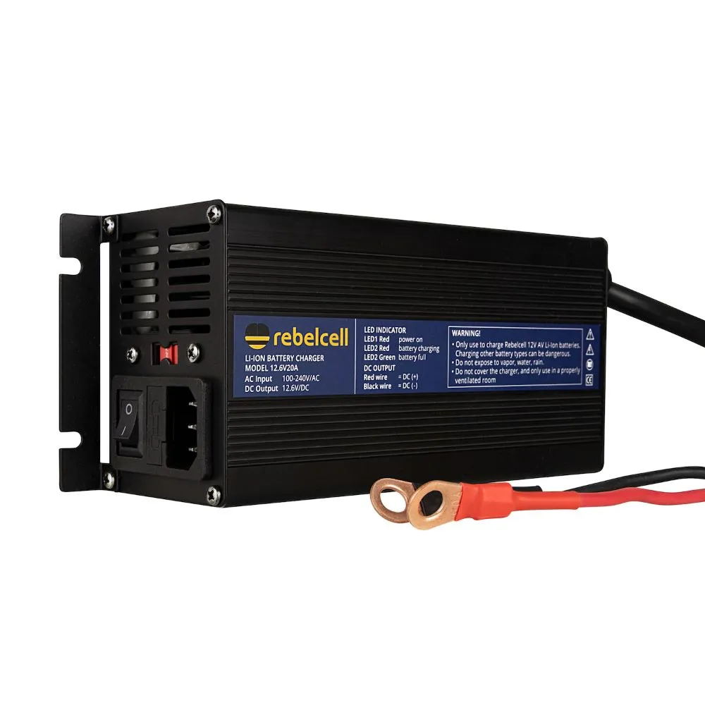 Rebelcell 12.6V20A Lithium Battery Charger - 12V 20A