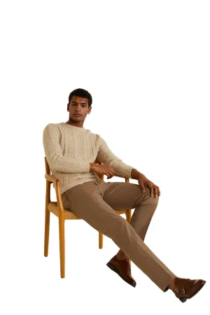 Regular-Fit Structured Trousers