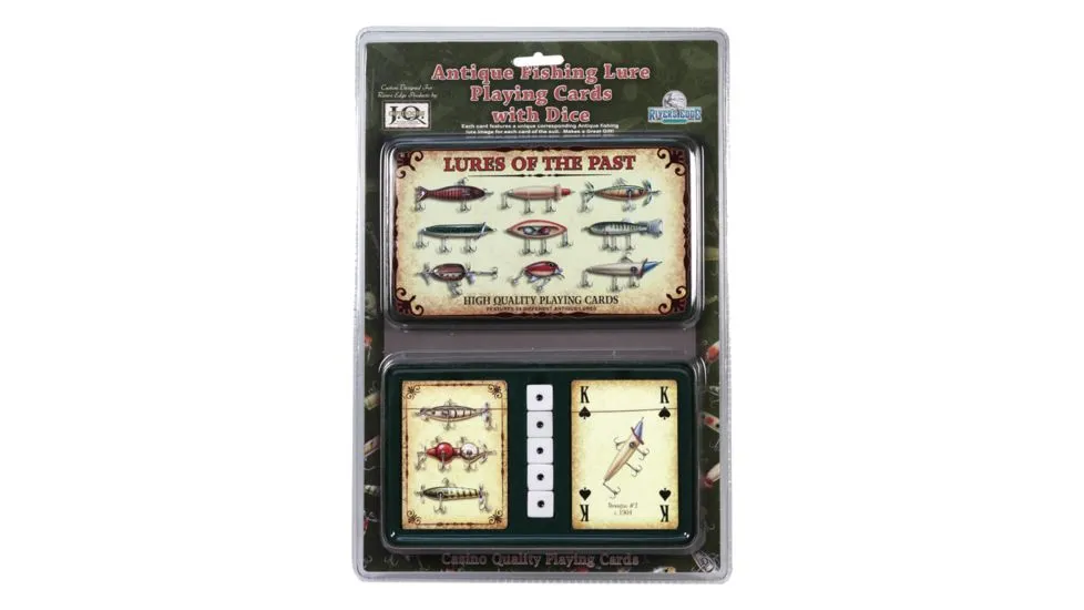 Rivers Edge Playing Cards and Dice in Tin - Lures of the Past