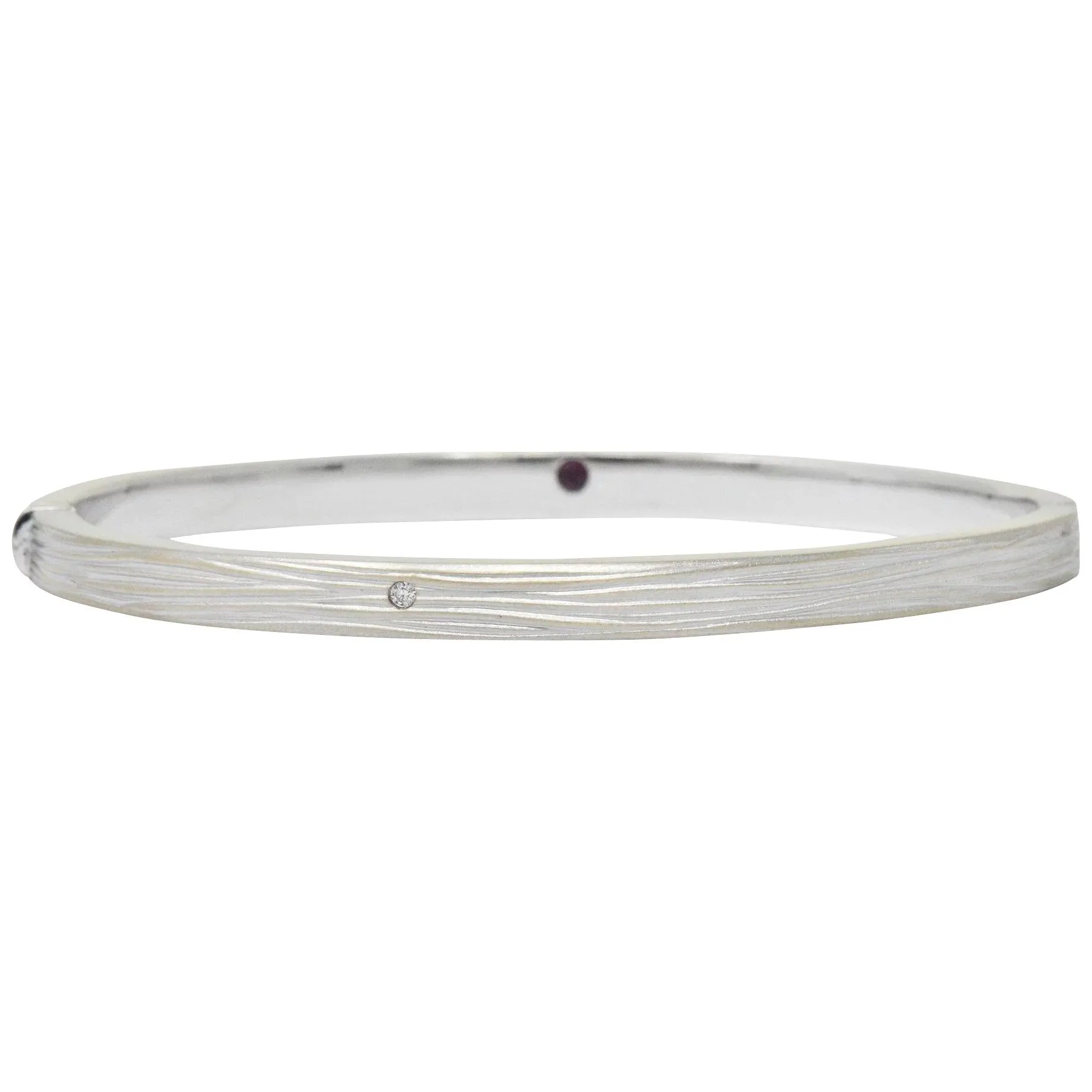 Roberto Coin Diamond 18 Karat White Gold Elephant Bangle Bracelet