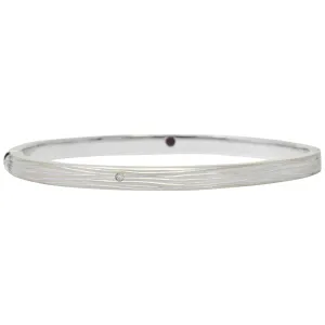 Roberto Coin Diamond 18 Karat White Gold Elephant Bangle Bracelet