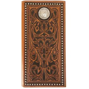 Roper Wallet Rodeo Tooled Leather Tan