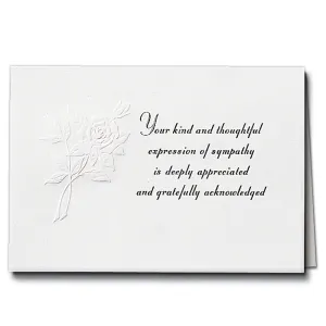 Rose Acknowledgment Embossed w/Standard Print
