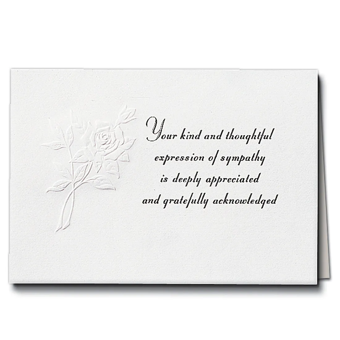 Rose Acknowledgment Embossed w/Standard Print
