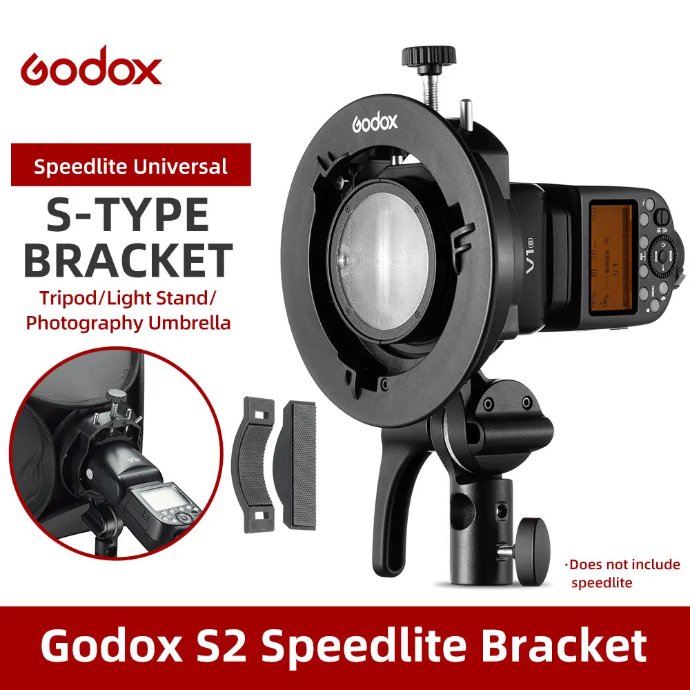 S2 S-Type Speedlite Bracket  Plastic Portable for Godox V1?V860II?AD200?S black