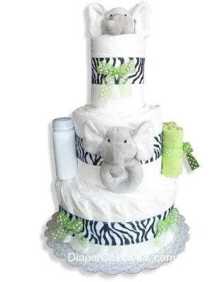 Safari Elephant Baby Diaper Cake