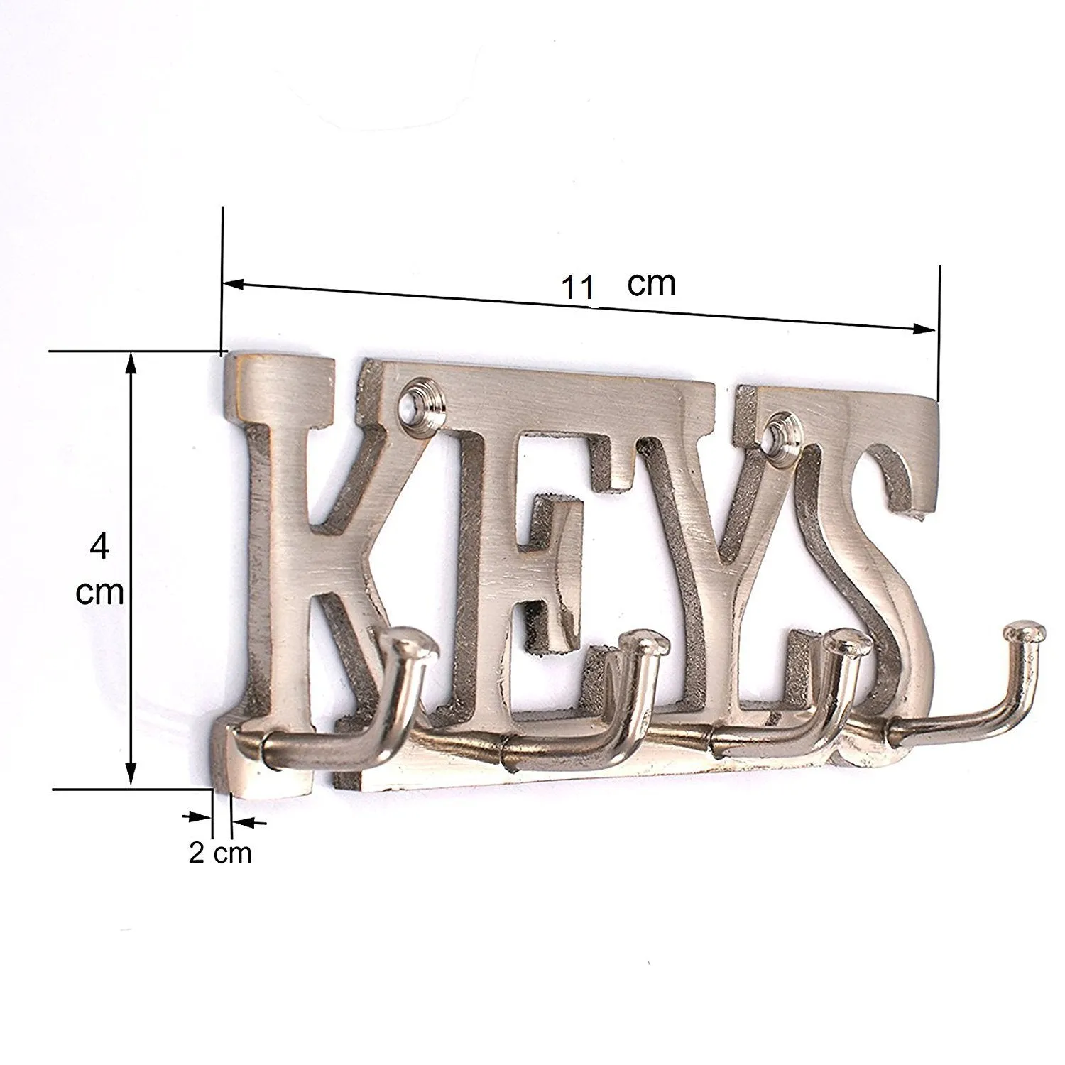 SAHAYA Keys Key Holder Stainless Steel Finish 11 Cms X 4 Cms (Silver) with for Home, Office, Decor, Gift 2 Free Key Chains