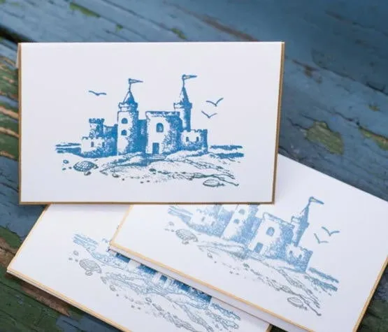Sandcastle Note Cards, Beach Note Cards, Sandcastle Stationery, Personalized Stationery, Thank You Note Cards, Greeting Cards, Set of 8