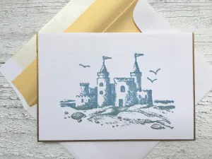Sandcastle Note Cards, Beach Note Cards, Sandcastle Stationery, Personalized Stationery, Thank You Note Cards, Greeting Cards, Set of 8