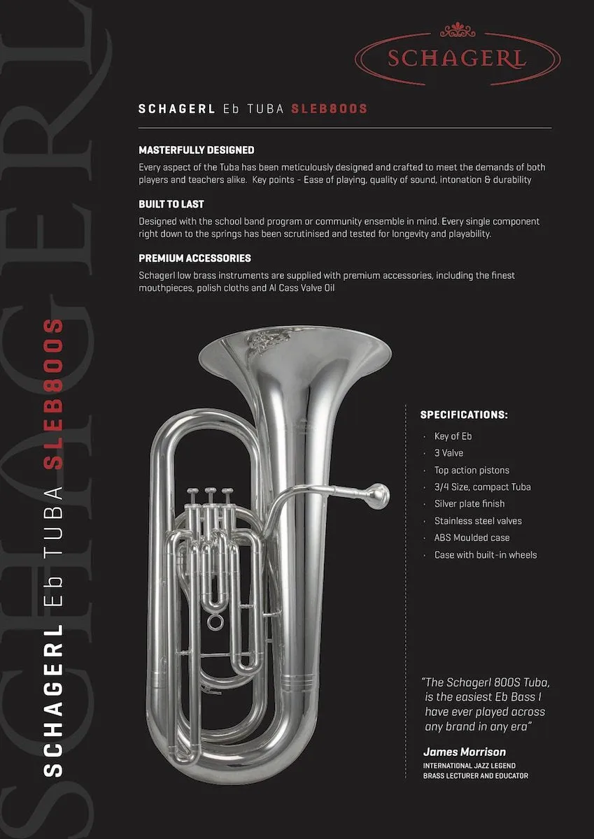 Schagerl SLEB800S 3 Valve 3/4 Size Eb Tuba