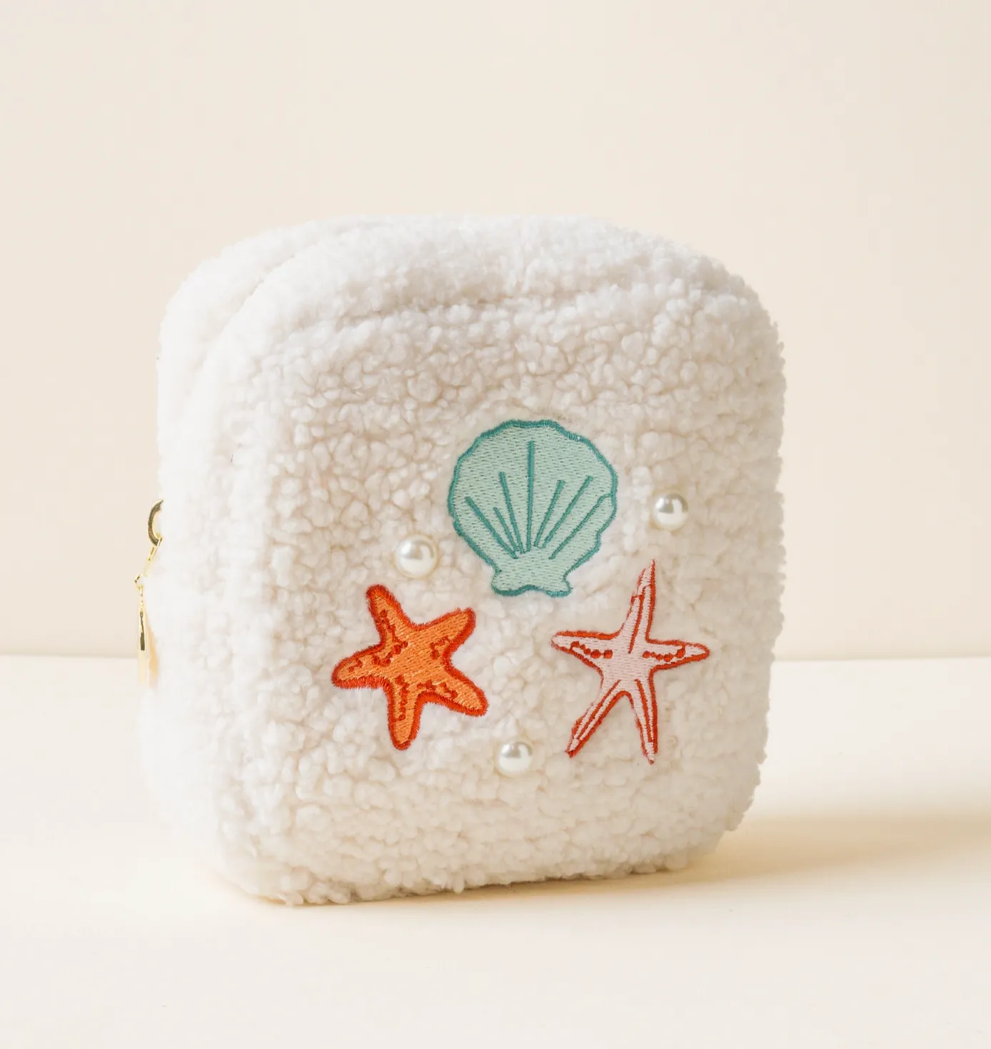 Seashells & Pearls Square Teddy Pouch