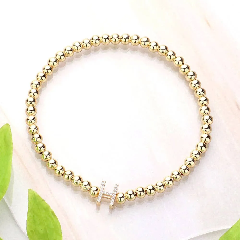 SECRET BOX_  Monogram Initial Stretch Bracelet