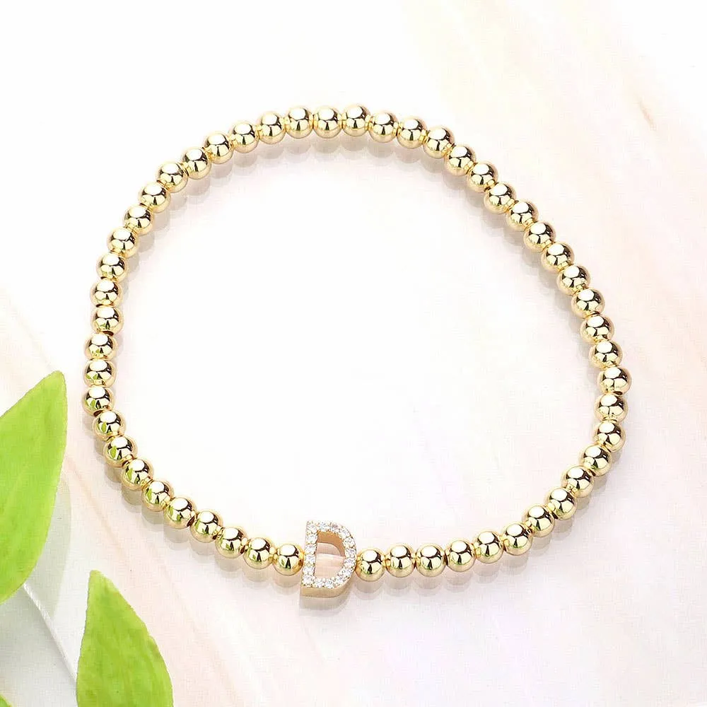 SECRET BOX_  Monogram Initial Stretch Bracelet
