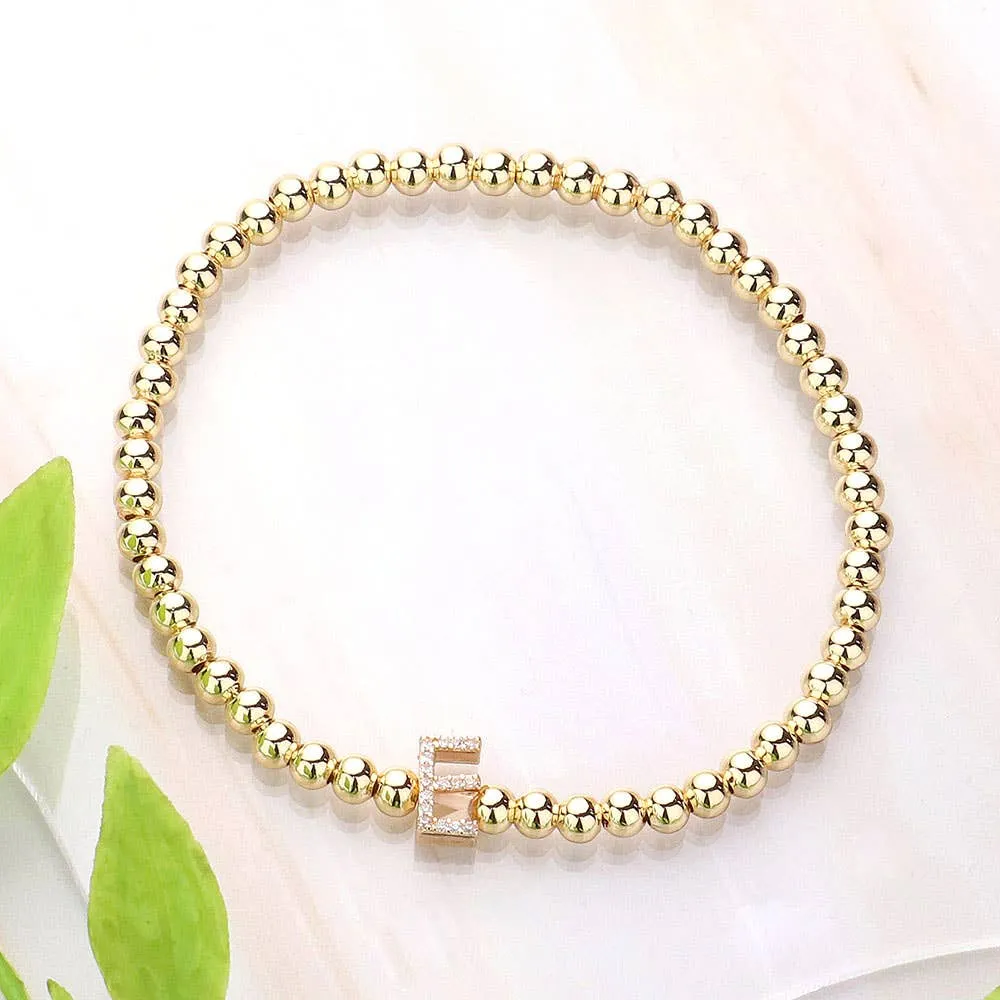 SECRET BOX_  Monogram Initial Stretch Bracelet