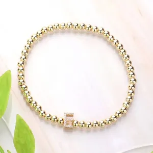 SECRET BOX_  Monogram Initial Stretch Bracelet