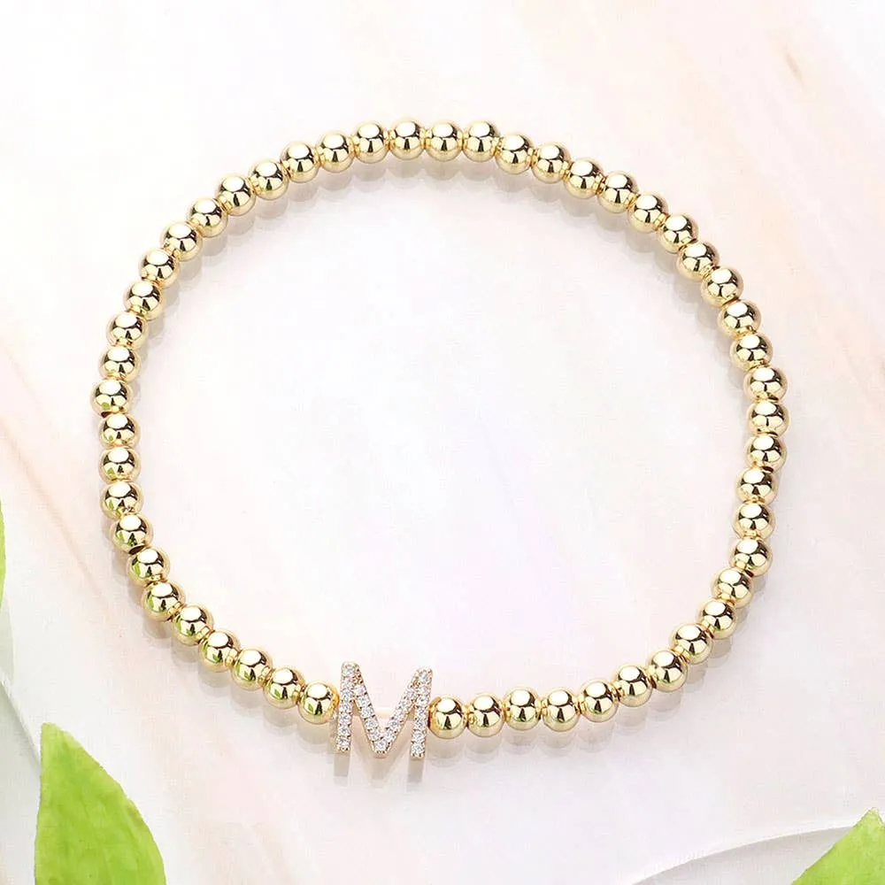 SECRET BOX_  Monogram Initial Stretch Bracelet