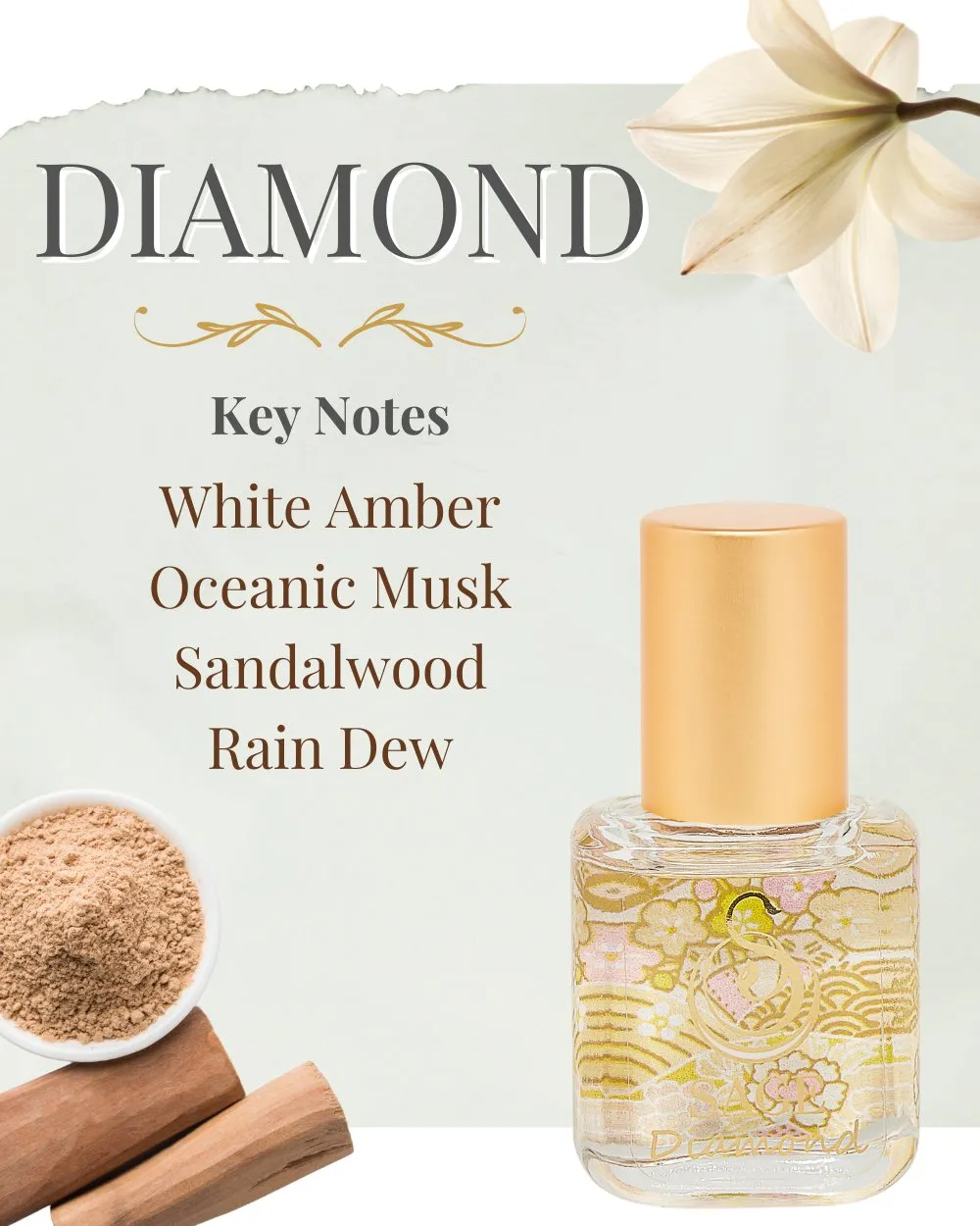 Secret Garden PETITE DUO Gift Set ~ 1/2 oz Pearl Organic Eau de Toilette Mini & 1/4 oz Diamond Organic Perfume Oil Extract Roll-On with Gemstone Heart
