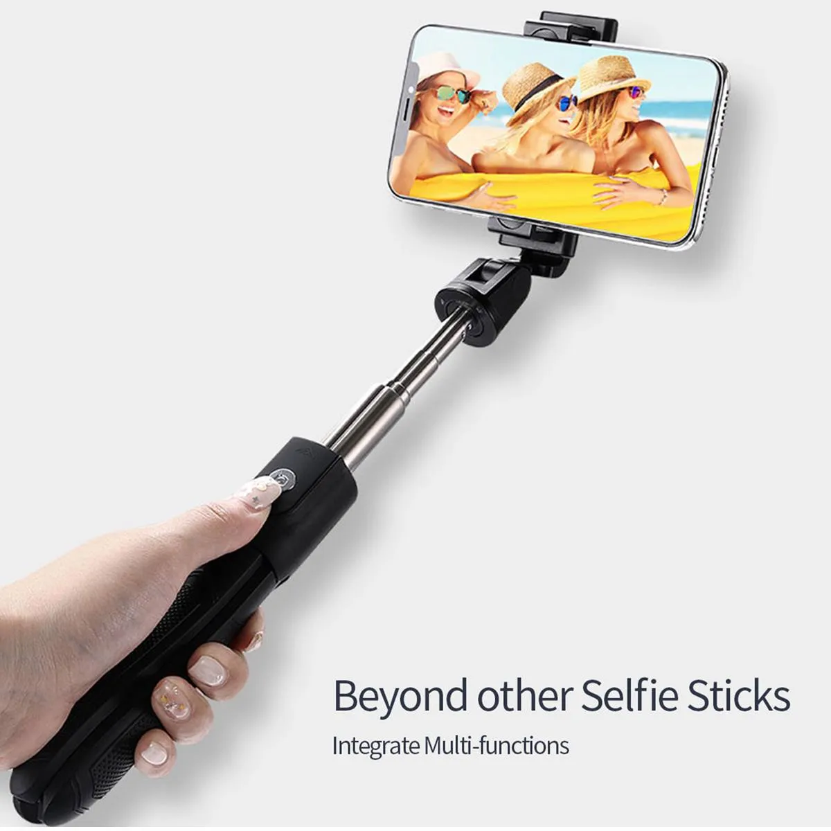Selfie Stick Tripod Monopod Bluetooth Wireless Remote Mini Selfie Stick for Xiaomi/Honor Smartphone for iPhone black