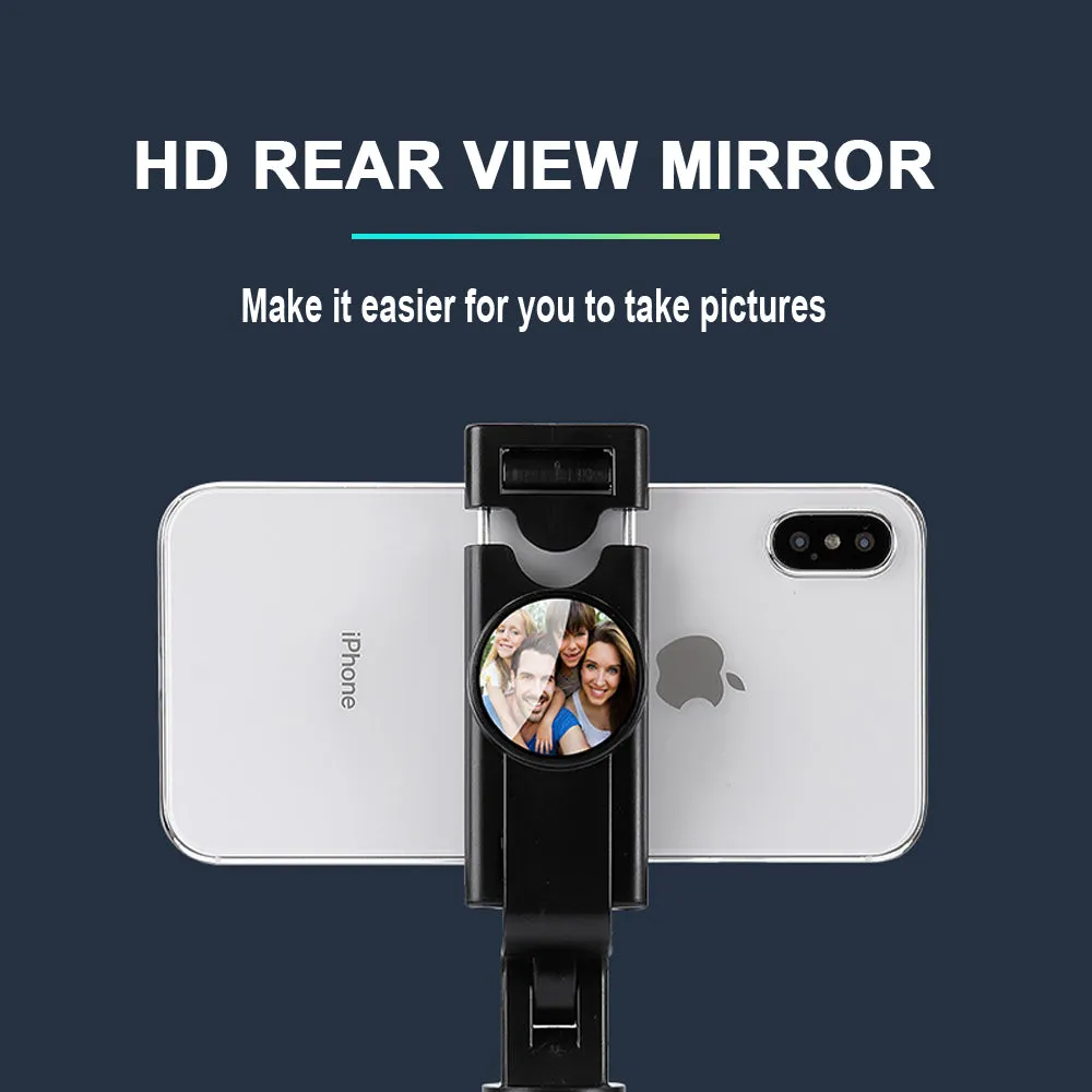 Selfie Stick Tripod Monopod Bluetooth Wireless Remote Mini Selfie Stick for Xiaomi/Honor Smartphone for iPhone black