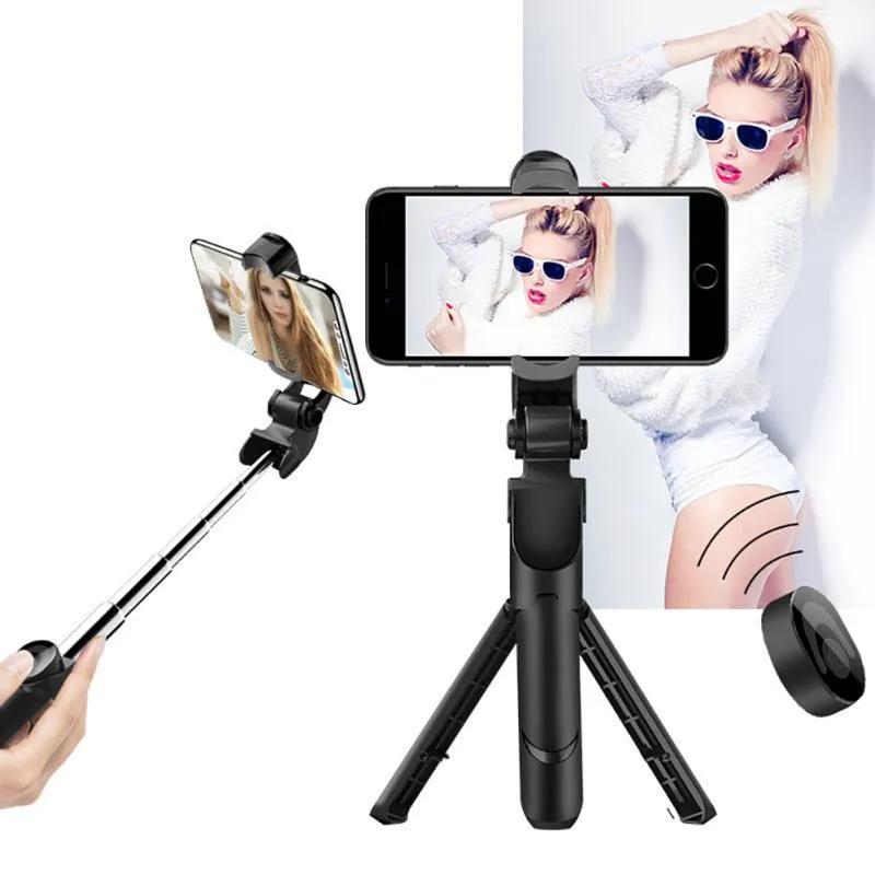Selfie Stick with Tripod and Phone Holder Remote Controller Set for Smartphones black