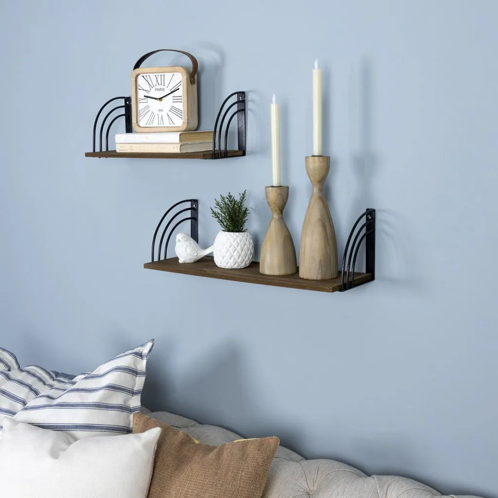 Set of Two Wooden Candle Holders