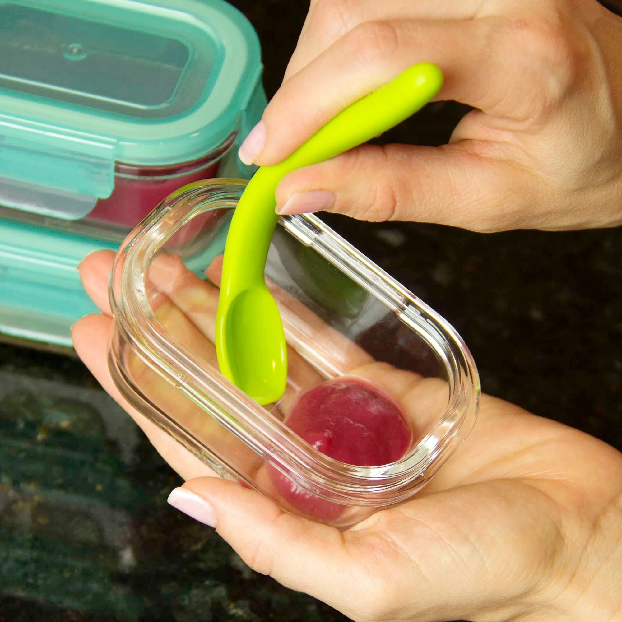 Silicone Baby Spoon w/ Carrying Case