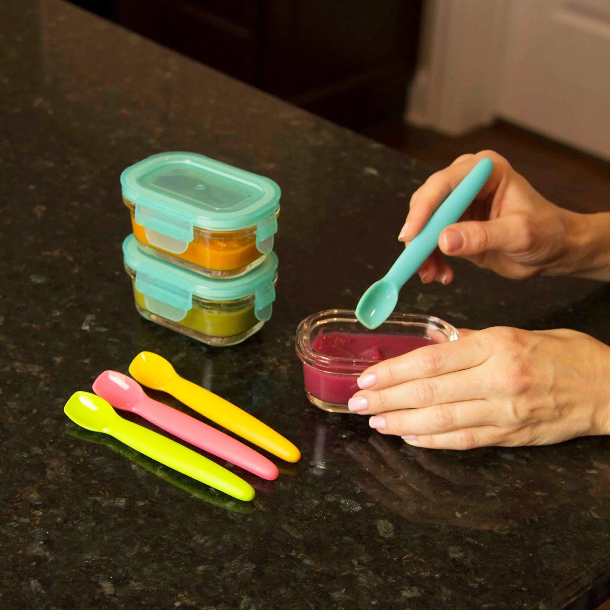 Silicone Baby Spoon w/ Carrying Case