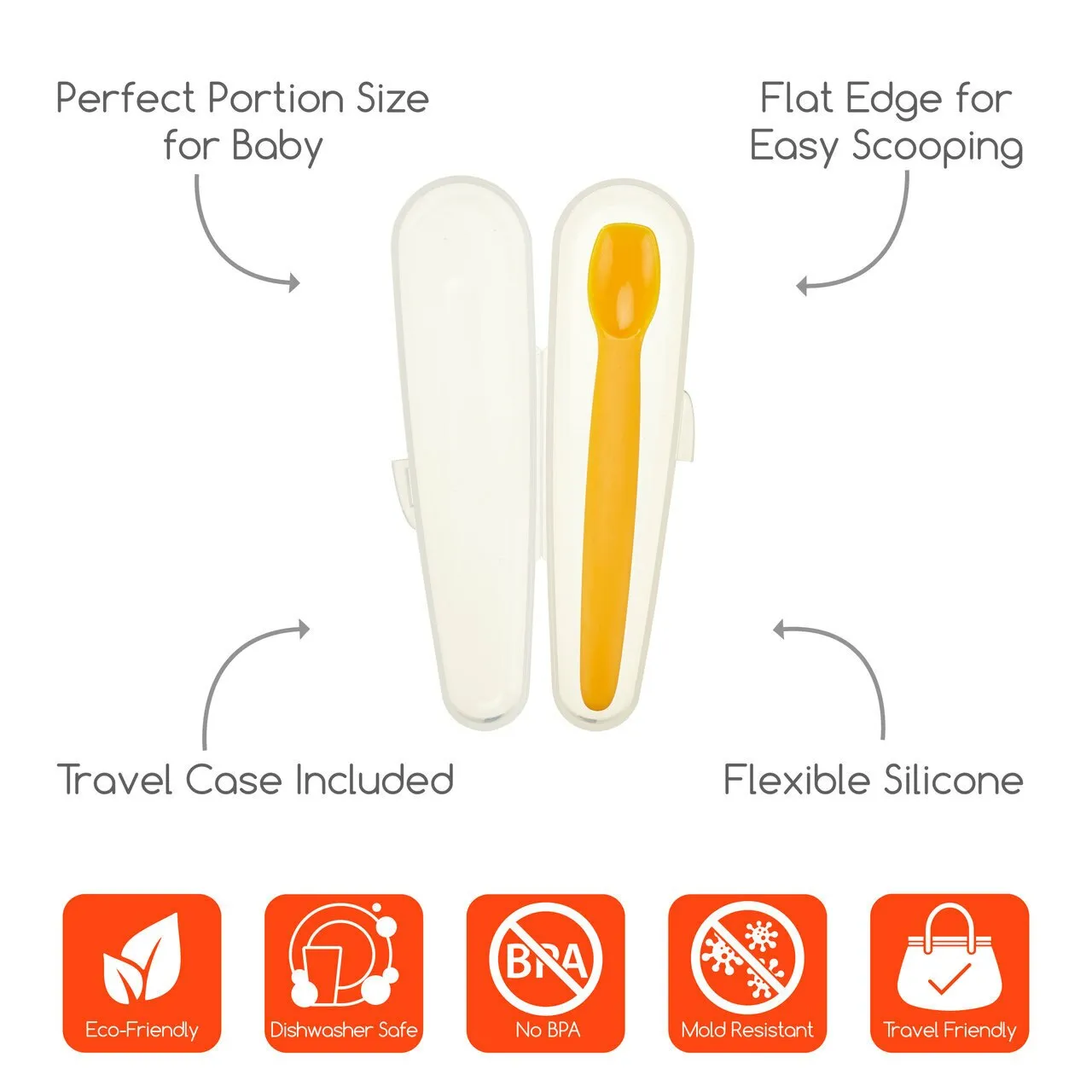 Silicone Baby Spoon w/ Carrying Case
