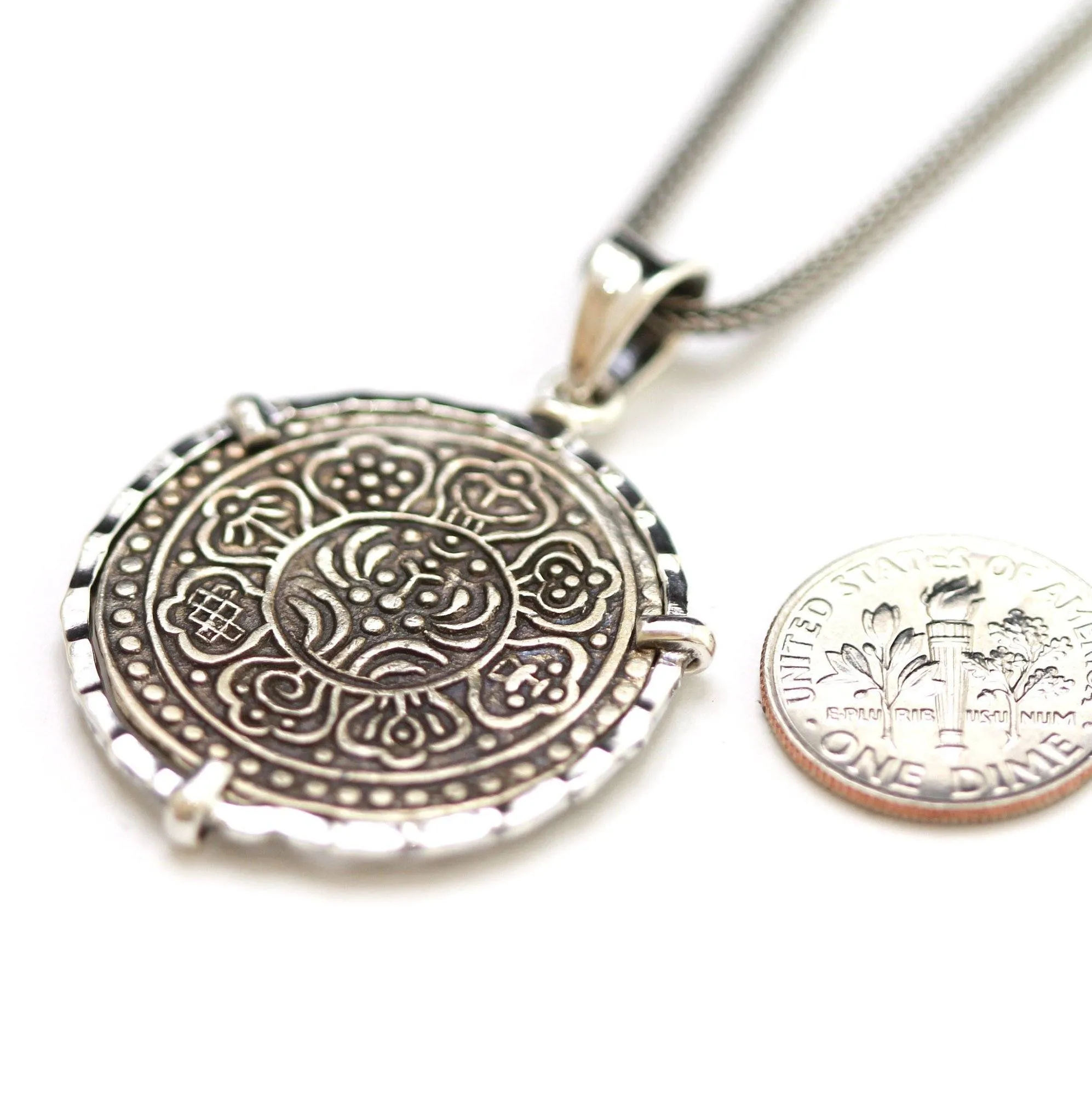 Silver Pendant, Tibetan Tangka