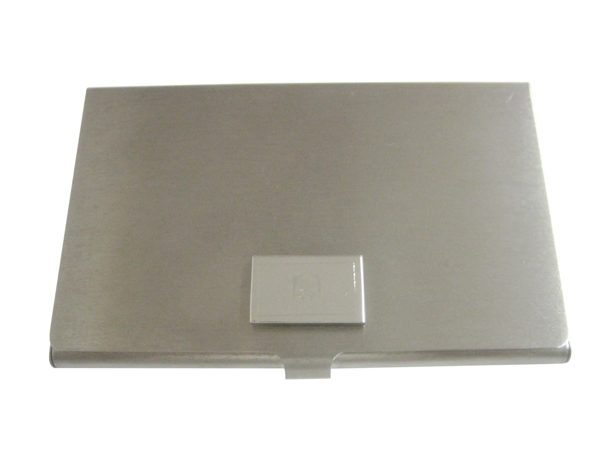 Silver Toned Etched Albania Flag Business Card Holder