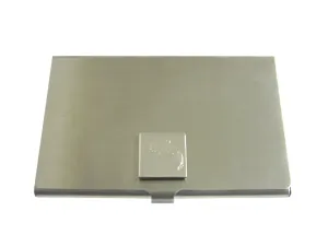 Silver Toned Etched Jumping Killer Whale Orca Business Card Holder