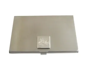 Silver Toned Etched Lion Fish Business Card Holder
