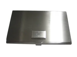 Silver Toned Etched Micronesia Flag Business Card Holder