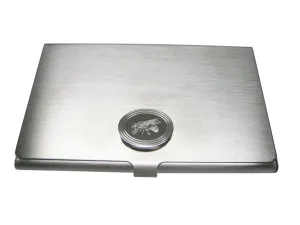 Silver Toned Etched Oval Bee Business Card Holder