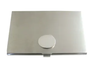 Silver Toned Etched Oval Letter O Monogram Business Card Holder