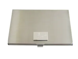 Silver Toned Etched Standing Owl Business Card Holder