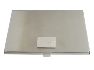 Silver Toned Etched Stealth Bomber Plane Business Card Holder