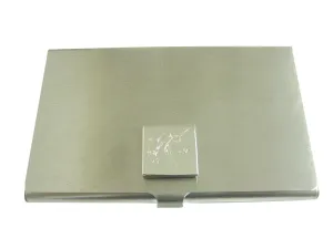 Silver Toned Etched Unicorn Head Business Card Holder