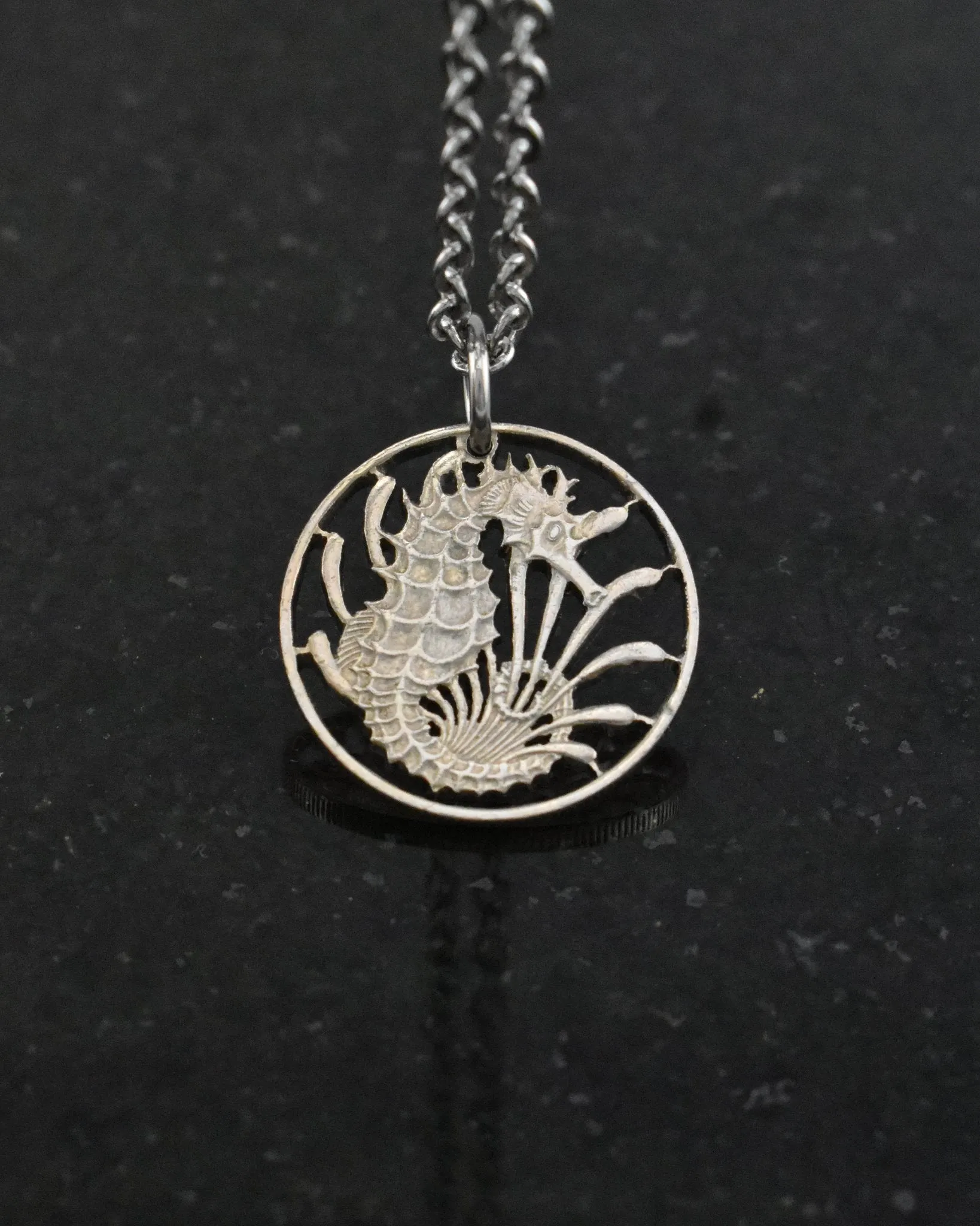 Singapore - Seahorse Cut Coin Pendant