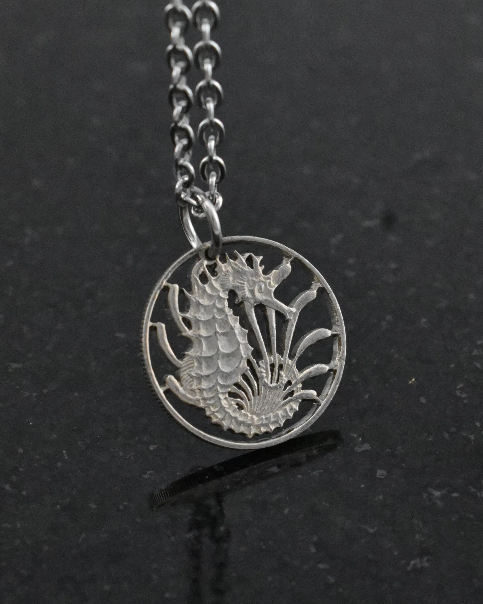 Singapore - Seahorse Cut Coin Pendant