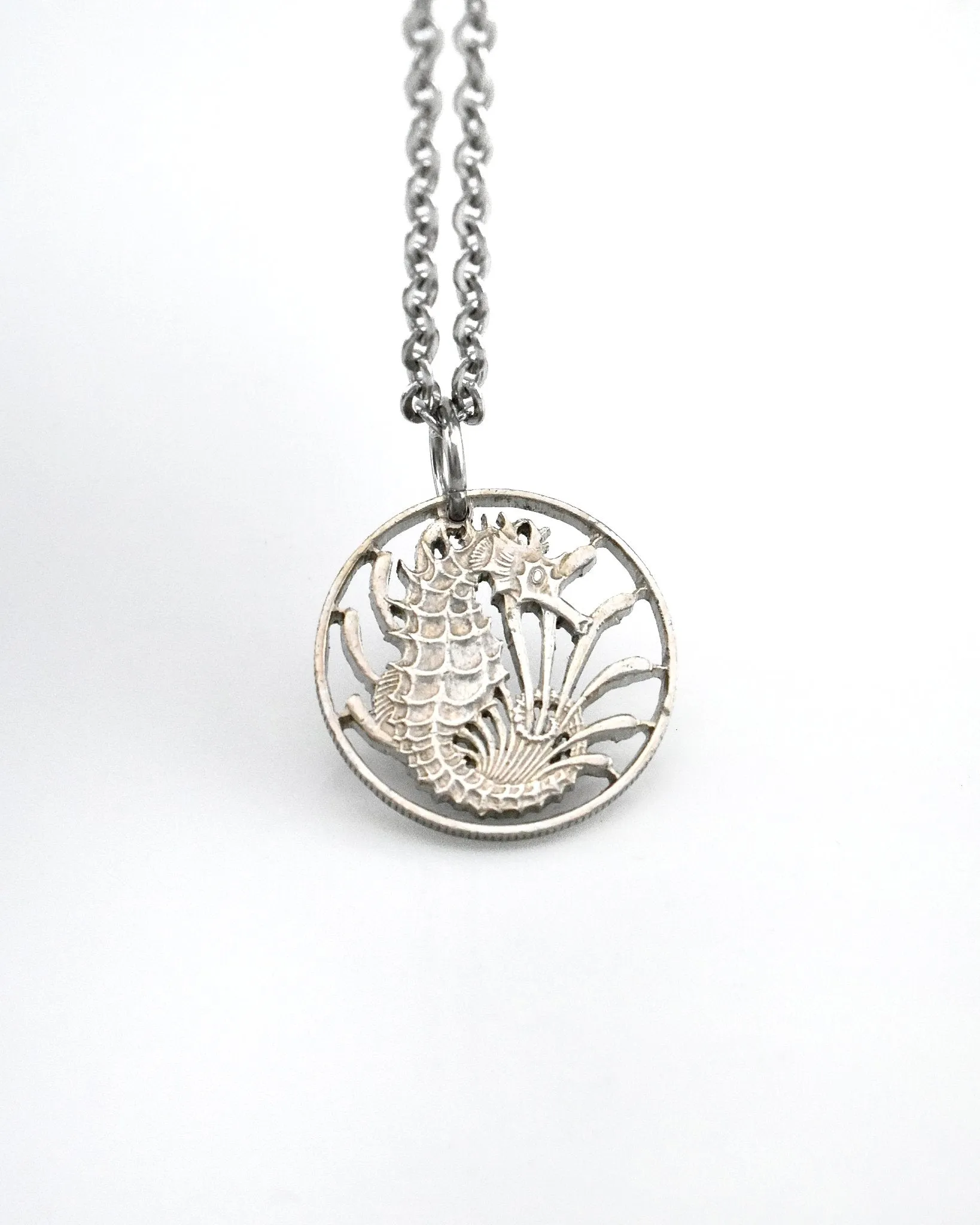 Singapore - Seahorse Cut Coin Pendant